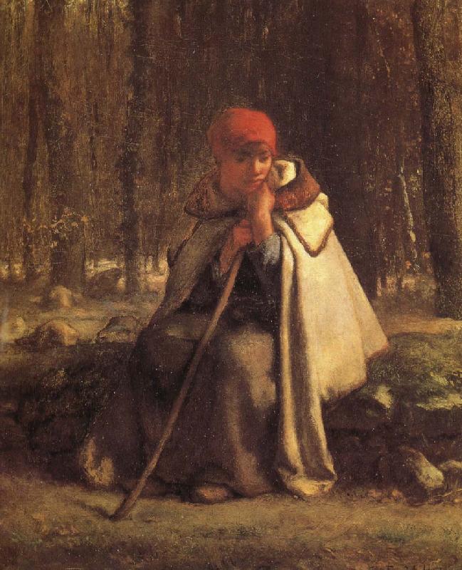 Jean Francois Millet Sitting Shepherdess France oil painting art